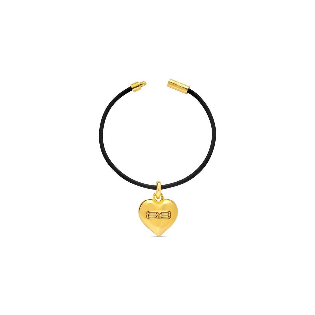 Balenciaga o1mt1gz1224 Size: M / BB Icon Heart Bracelet in Black/Gold Size ONE SIZE - 2 Thumbnail