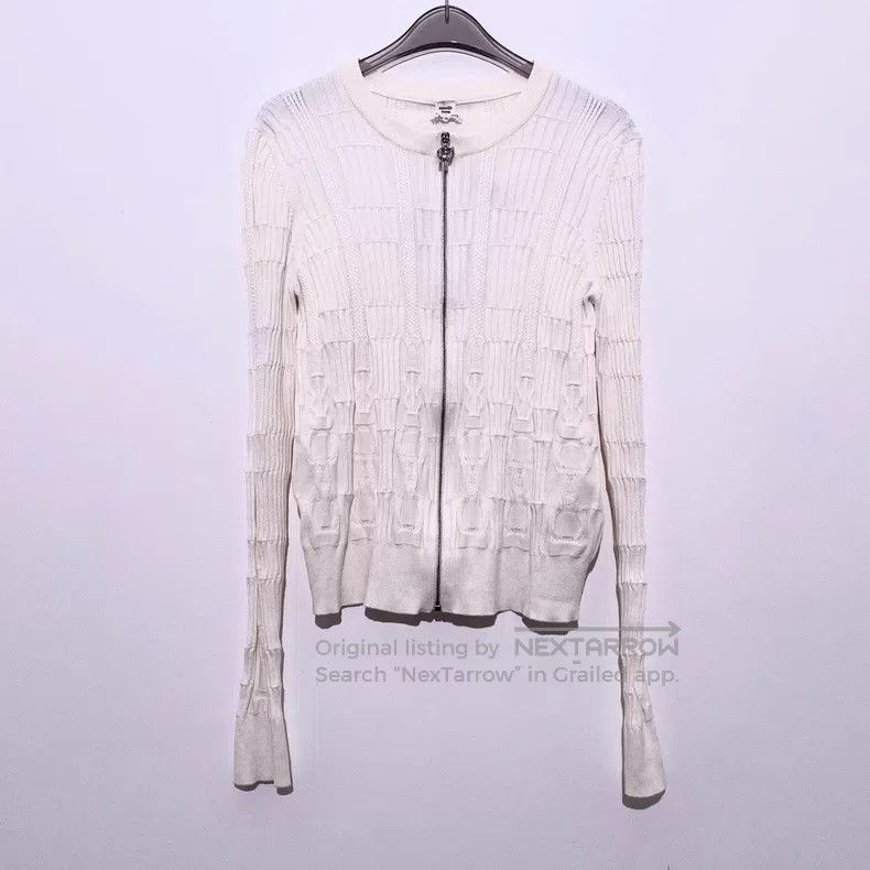 Hermes Hermes White Knit Cardigan Size XXS / US 00 / IT 34 - 1 Thumbnail