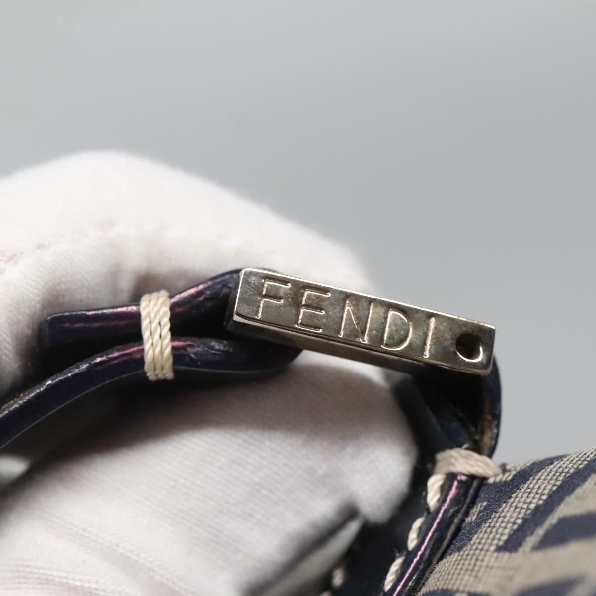 Fendi FENDI Zucchino Canvas Boston Bag Navy Silver Size ONE SIZE - 14 Thumbnail
