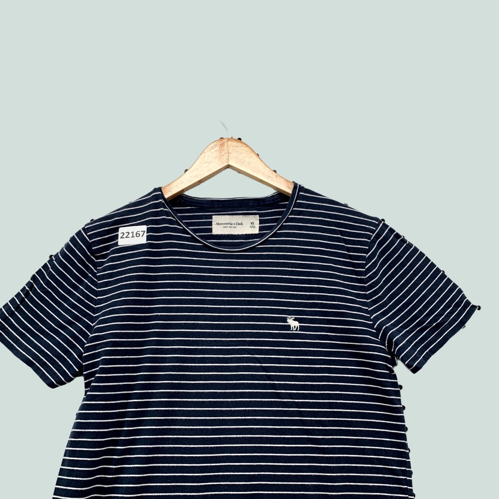 Abercrombie & Fitch Abercrombie & Fitch Soft A&F Tee Shirt Striped Womens XS Blue White Moose T-Shirt Cap Sleeve Crew Neck XS Womens Size XS / US 0-2 / IT 36-38 - 1 Thumbnail