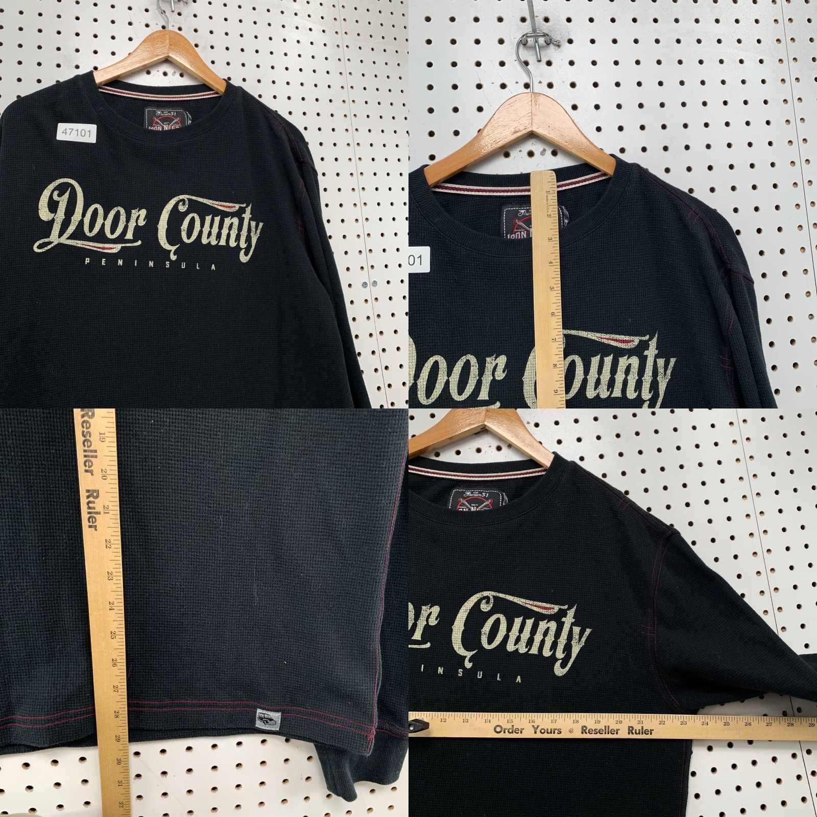 Needles Iron Needle Thermal Shirt Mens L Black Door County Long Sleeve Biker Size US L / EU 52-54 / 3 - 8 Thumbnail