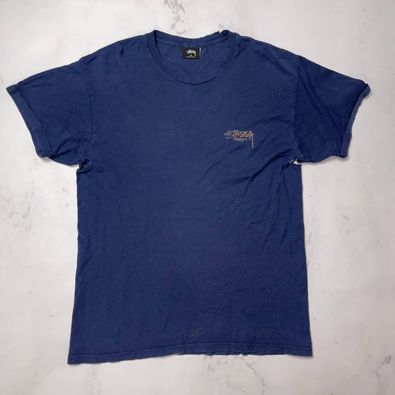 Stussy Vintage Stussy T-Shirt HandMade Navy blue Size M Size US M / EU 48-50 / 2 - 1 Thumbnail