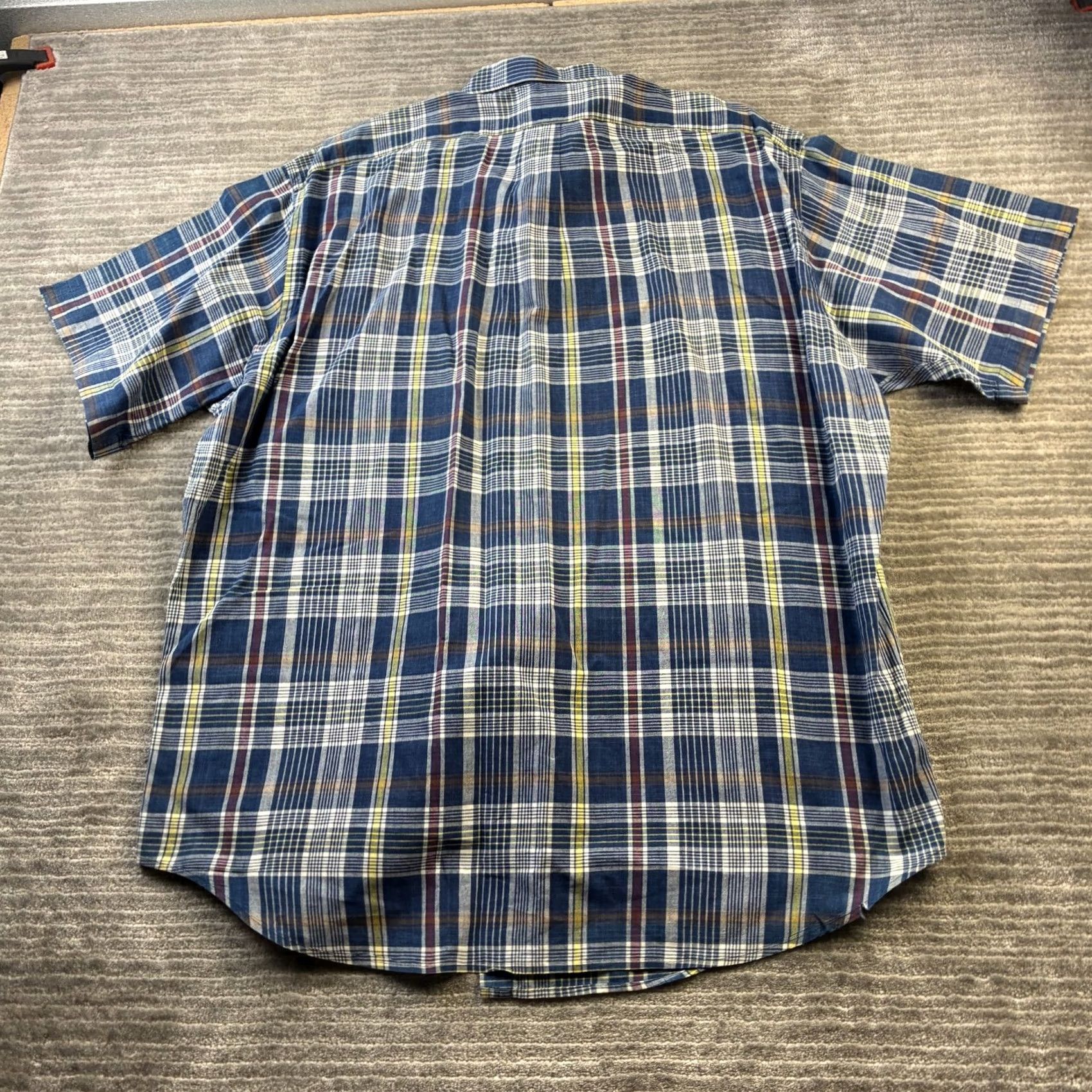 Ralph Lauren VINTAGE Ralph Lauren Shirt XL Blue Plaid Button-Up Polo Pony Mens Short Sleeve Casual Travel Size US XL / EU 56 / 4 - 2 Thumbnail