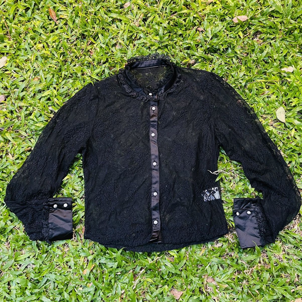 If Six Was Nine × Vintage Japanese Lace Mesh Shirt Size M / US 6-8 / IT 42-44 - 2 Thumbnail