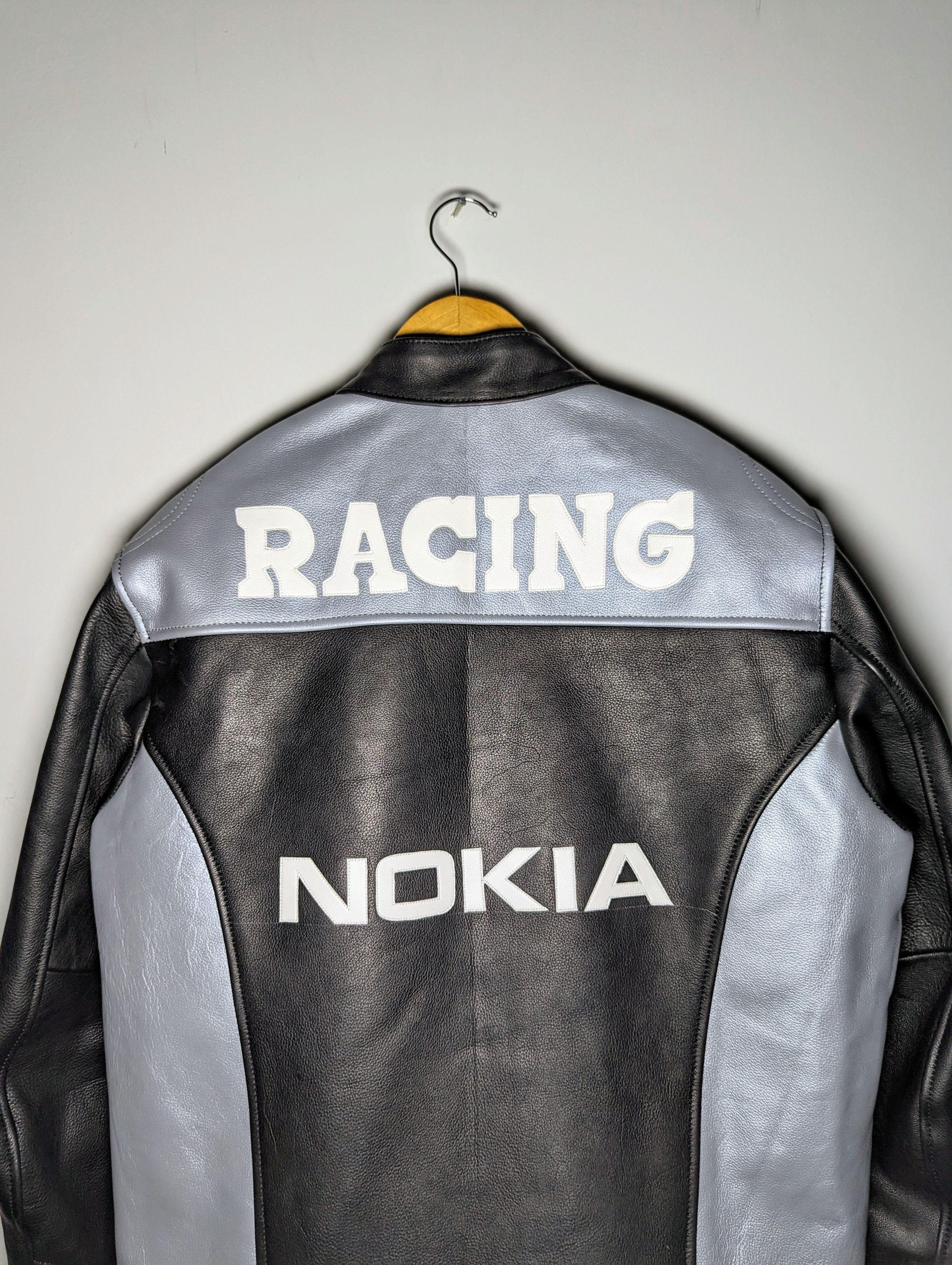 Vintage 💸 Nokia 🔥 VINTAGE RACING LEATHER JACKET Biker Size US XXL / EU 58 / 5 - 11 Thumbnail
