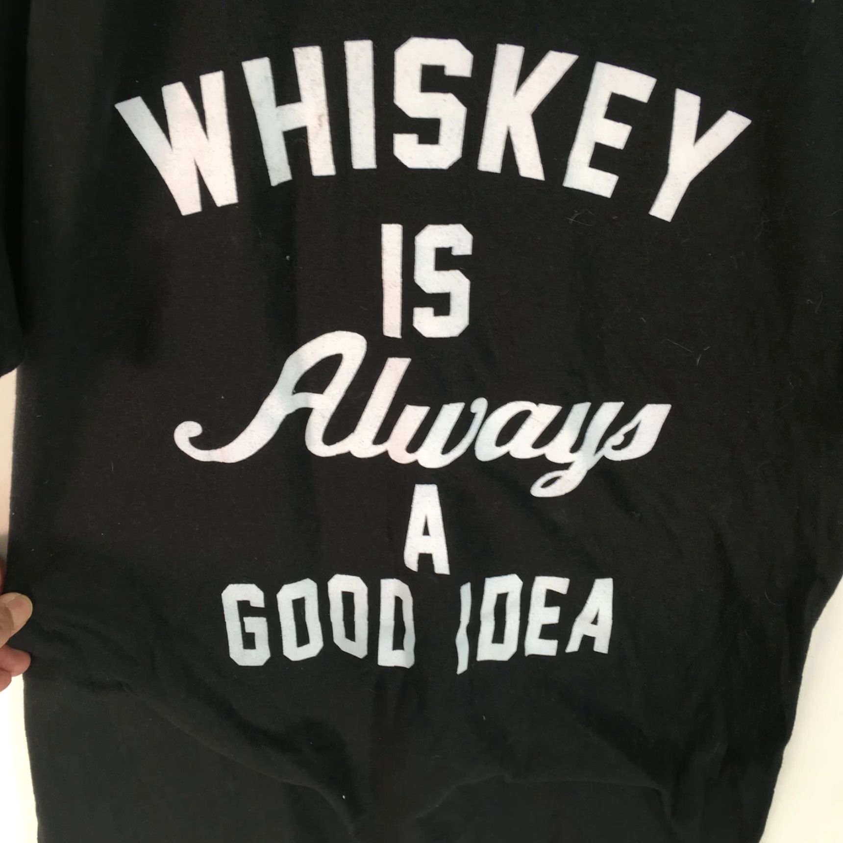 IDEA Mens Easy Whiskey Is A Good Idea Shirt XL Black Graphic Print Size US XL / EU 56 / 4 - 3 Thumbnail