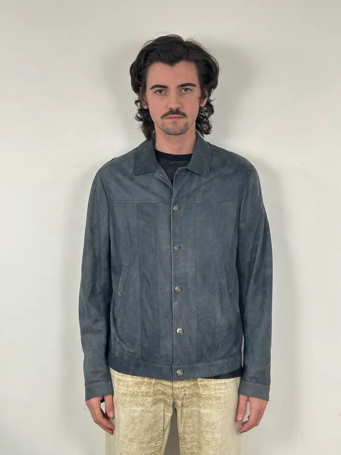 Giorgio Brato 2010s Giorgio Brato Blue Eroded Leather Jacket Size US M / EU 48-50 / 2 - 2 Thumbnail