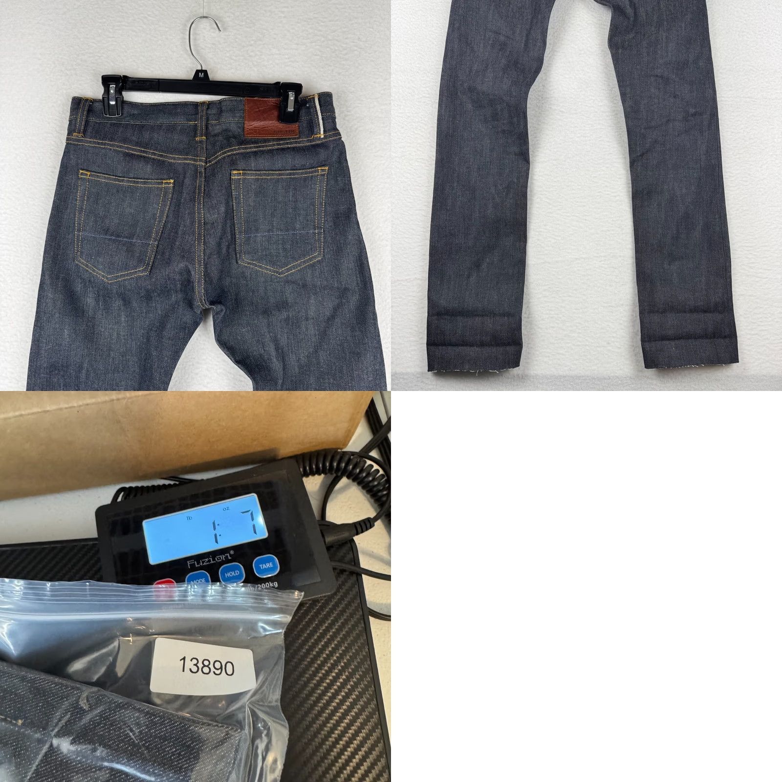 Gustin GUSTIN Jeans Slim 31 32 Inseam Button Fly Raw Hem Denim Cotton 5-Pocket Men Blue EUC Size US 31 - 9 Thumbnail