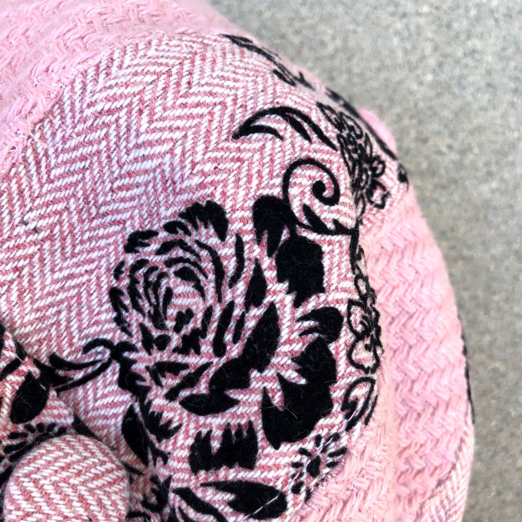Pinko VINTAGE UBI Hats Floral Newsboy Hat Women's One Size Pink Cap Woven Size ONE SIZE - 4 Thumbnail