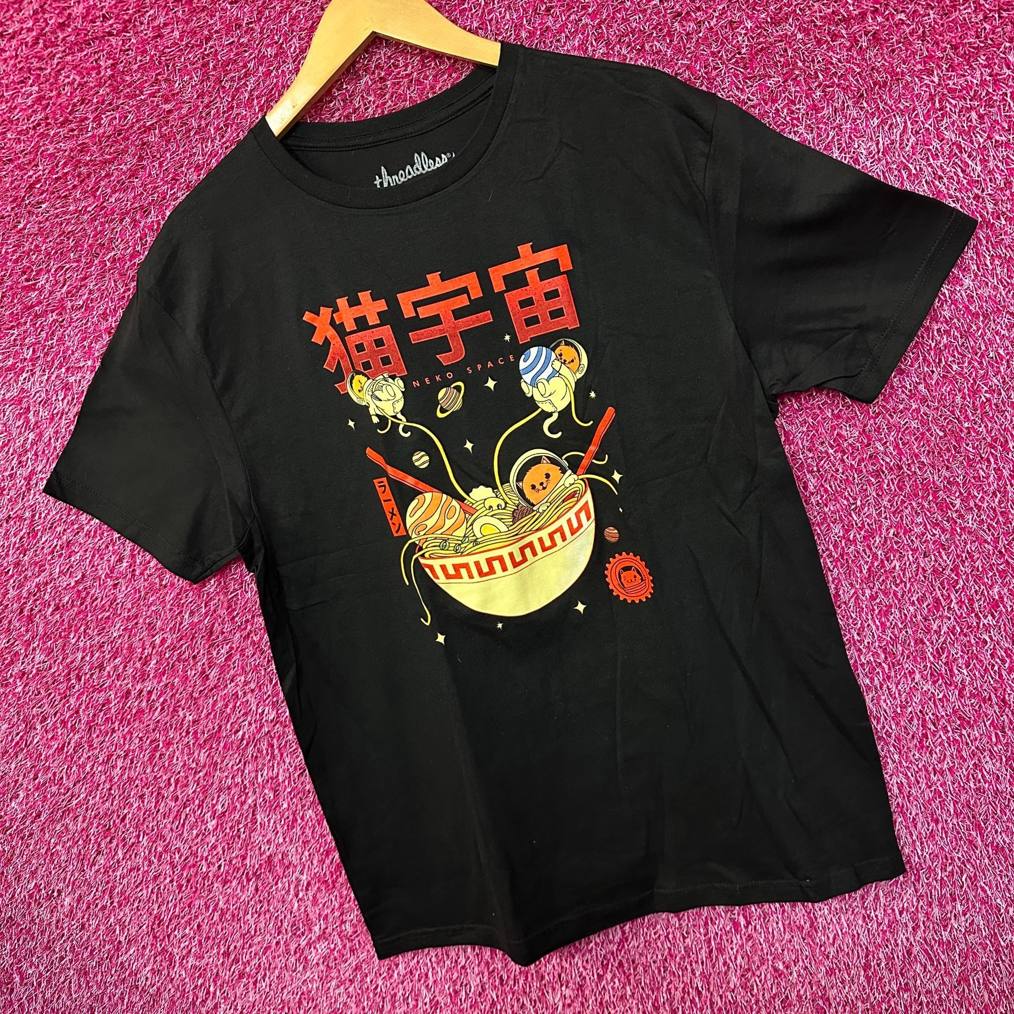 Threadless Neko Space Ramen Cats Threadless Pop Art Kawaii Anime Tee L Size US L / EU 52-54 / 3 - 3 Thumbnail