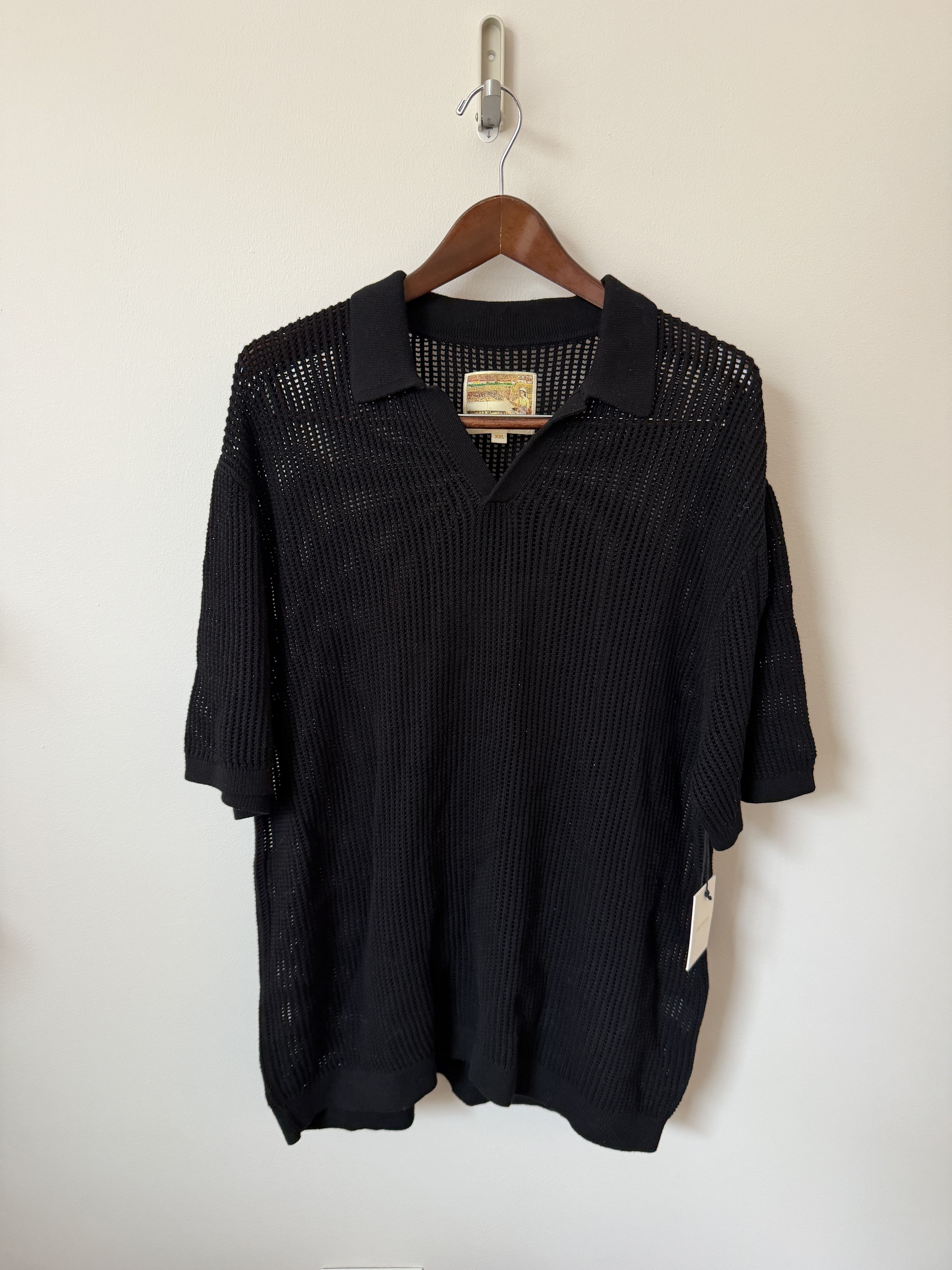 Aime Leon Dore Mesh Knit Polo Black Size US XXL / EU 58 / 5 - 1 Thumbnail