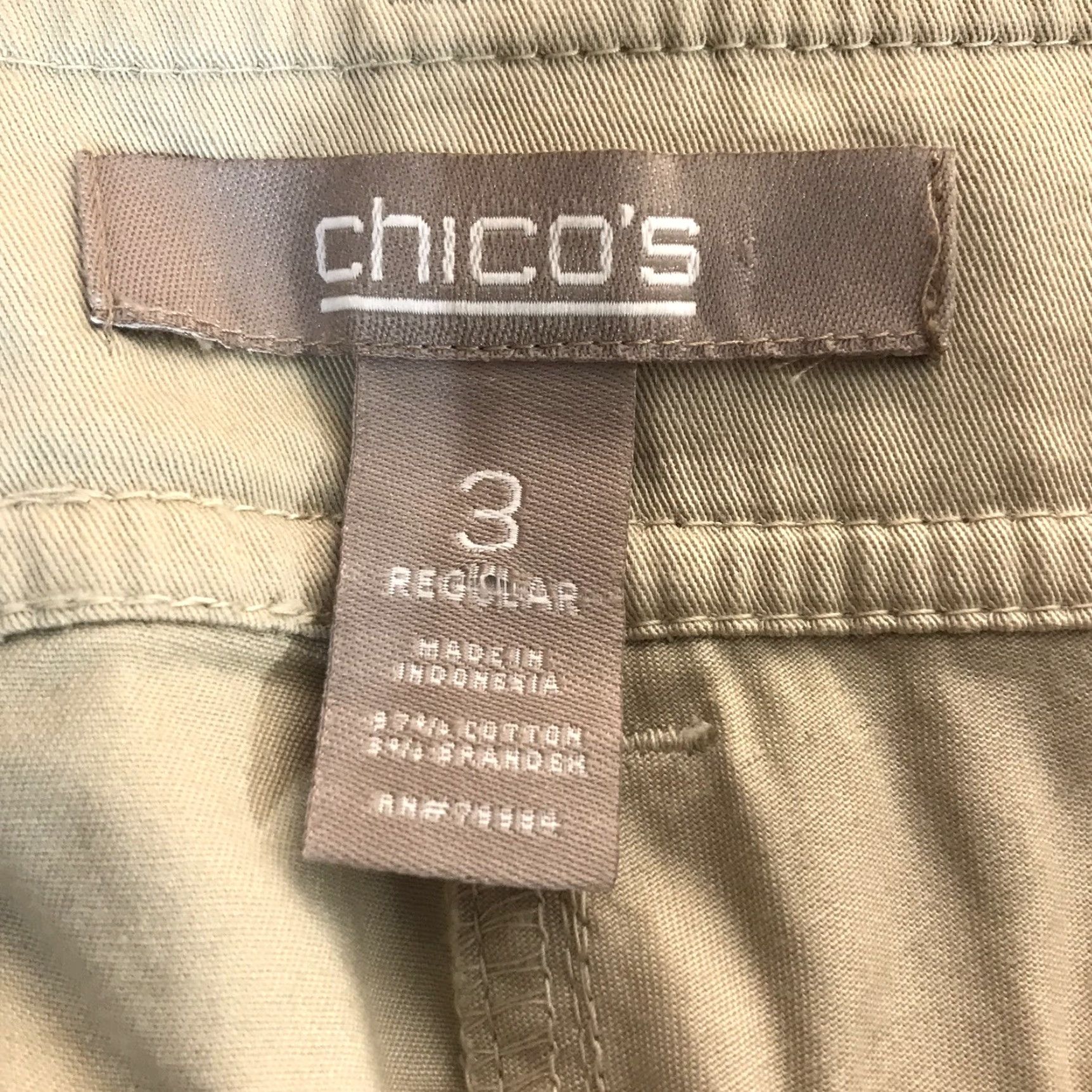Vintage Chico's Beige Cropped Dress Pants Women's Size L, Regular Fit, Mid Rise, Stretch, Casual Workwear, Solid Pattern Size 36" / US 14 / IT 50 - 5 Thumbnail