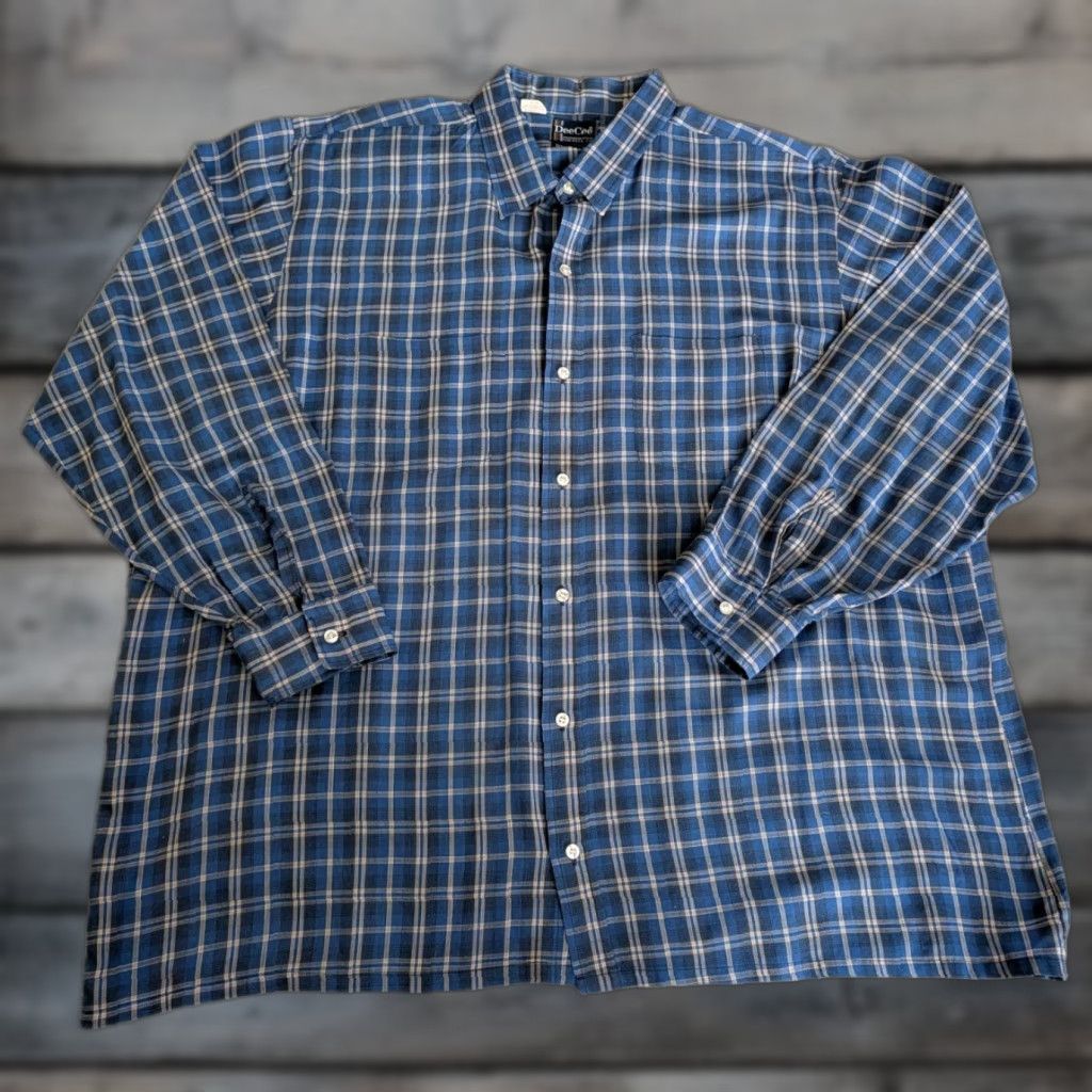 Vintage VINTAGE DeeCee Big Man Blue Plaid Western Cowboy Shirt Button Up 2XL USA Made Men Casual Shirt Size US XXL / EU 58 / 5 - 1 Thumbnail