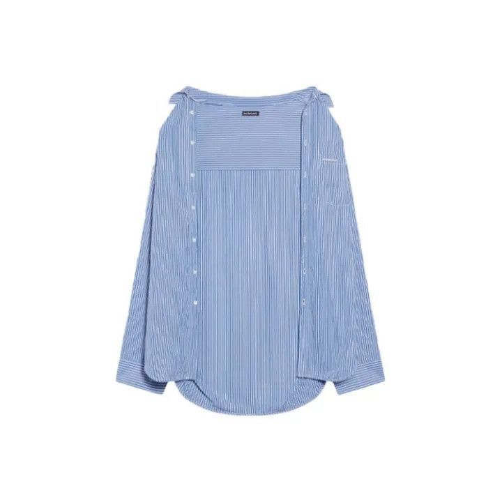 Balenciaga Balenciaga Balenciaga Blue Striped Long Sleeve Shirt -2507 Size US XS / EU 42 / 0 - 1 Thumbnail