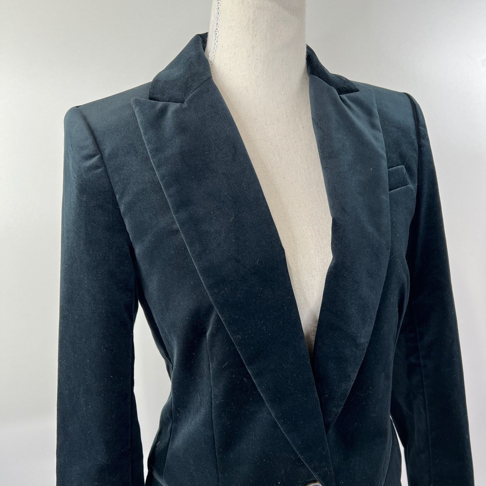 J.Crew J. Crew Willa Blazer Black Velvet BD005 Wednesday Addams Size XS / US 0-2 / IT 36-38 - 2 Thumbnail