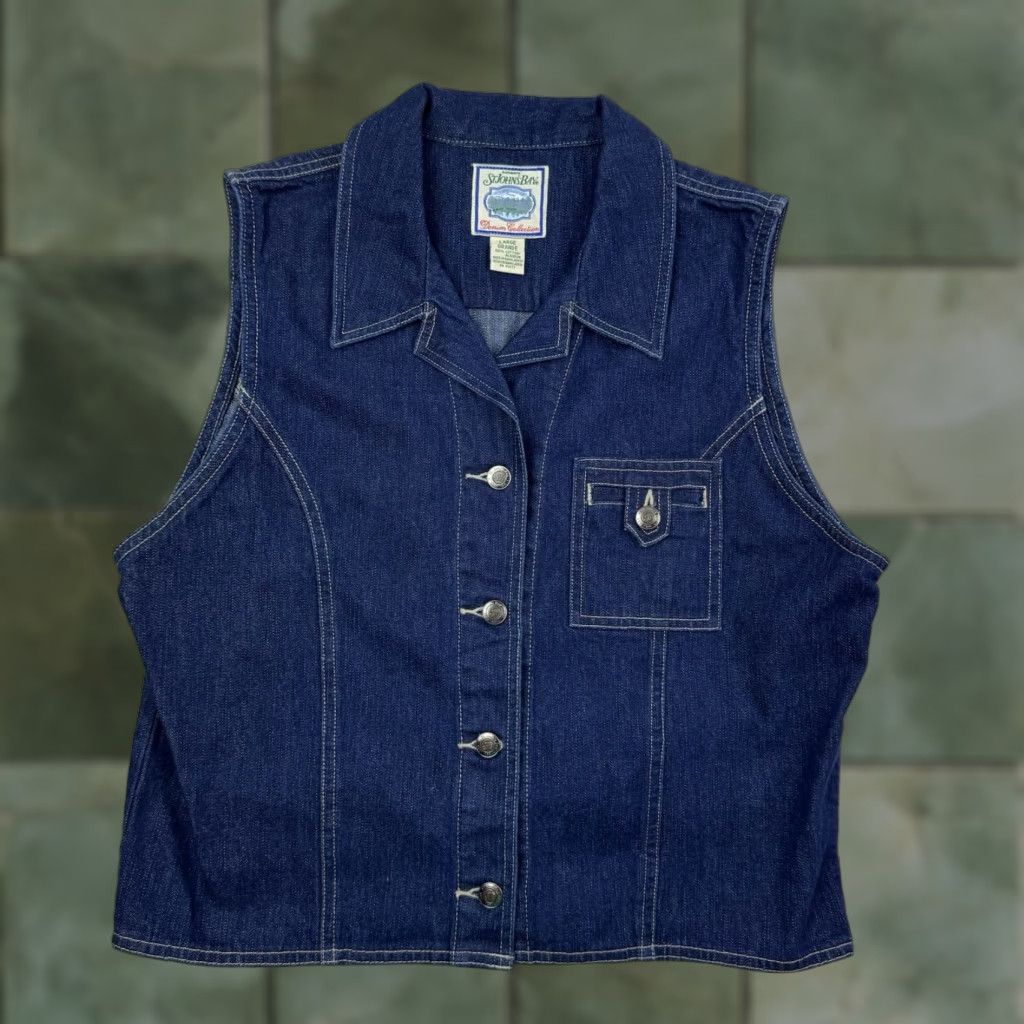 Vintage VINTAGE St. John's Bay Denim Vest Womens Large Cotton Jean Jacket Hipster 90s Casual Women's Size 36" / US 14 / IT 50 - 1 Thumbnail