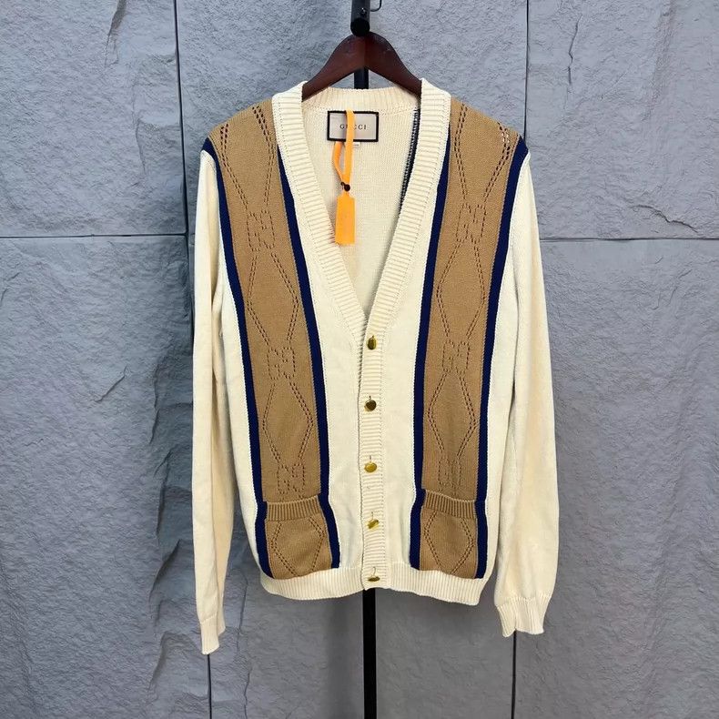 Gucci Gucci Hollow-out old flower colour-matched knitted cardiga Size US S / EU 44-46 / 1 - 1 Thumbnail