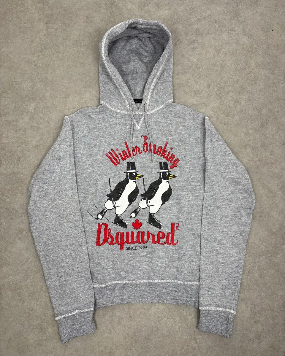 Dsquared2 FW2008 Dsquared2 Winter Smoking Grey Hoodie Size US S / EU 44-46 / 1 - 1 Thumbnail