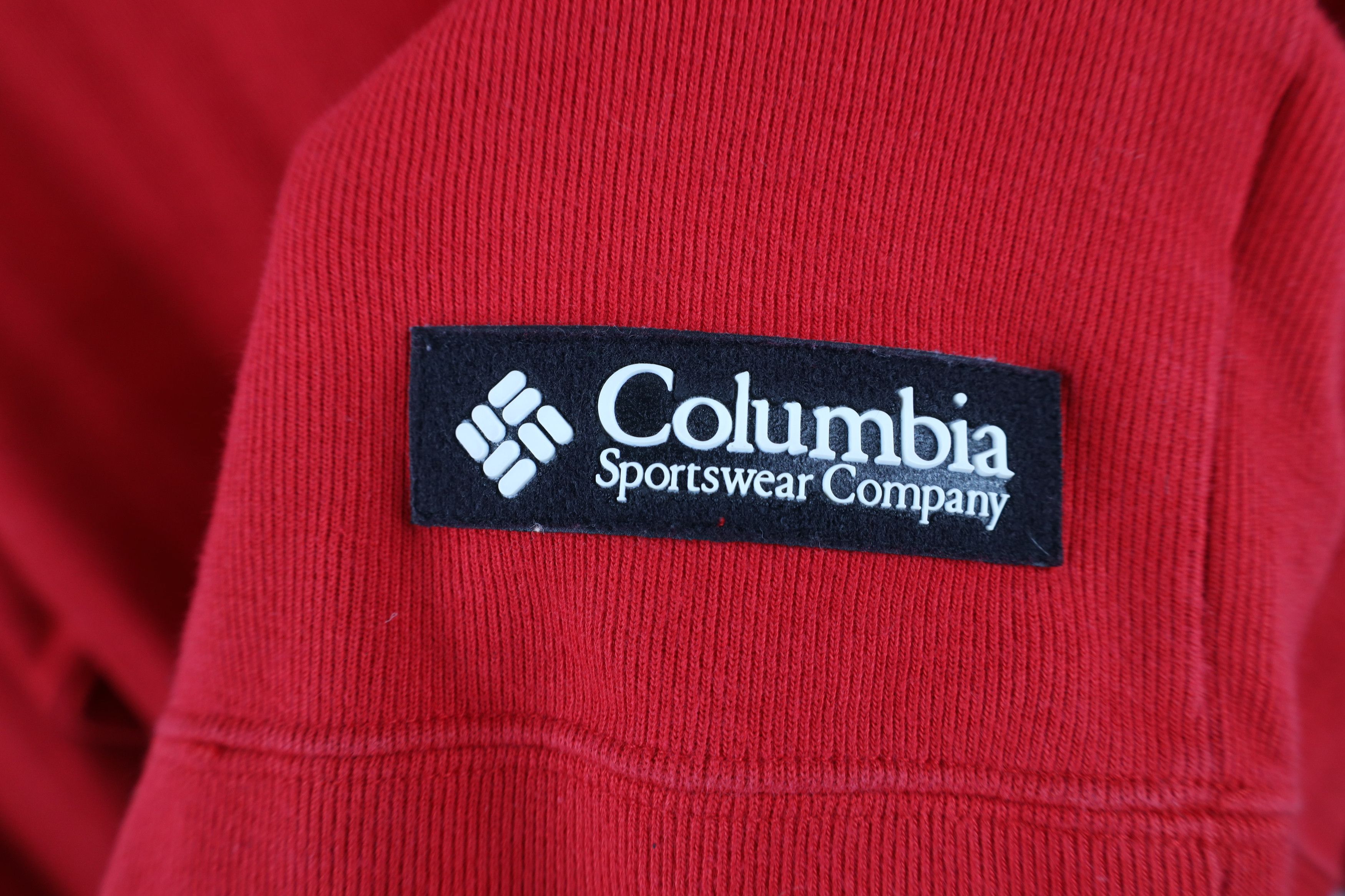 Columbia Vintage 90s Columbia Heavy Ribbed Knit Half Zip Sweater Red Size US L / EU 52-54 / 3 - 4 Thumbnail