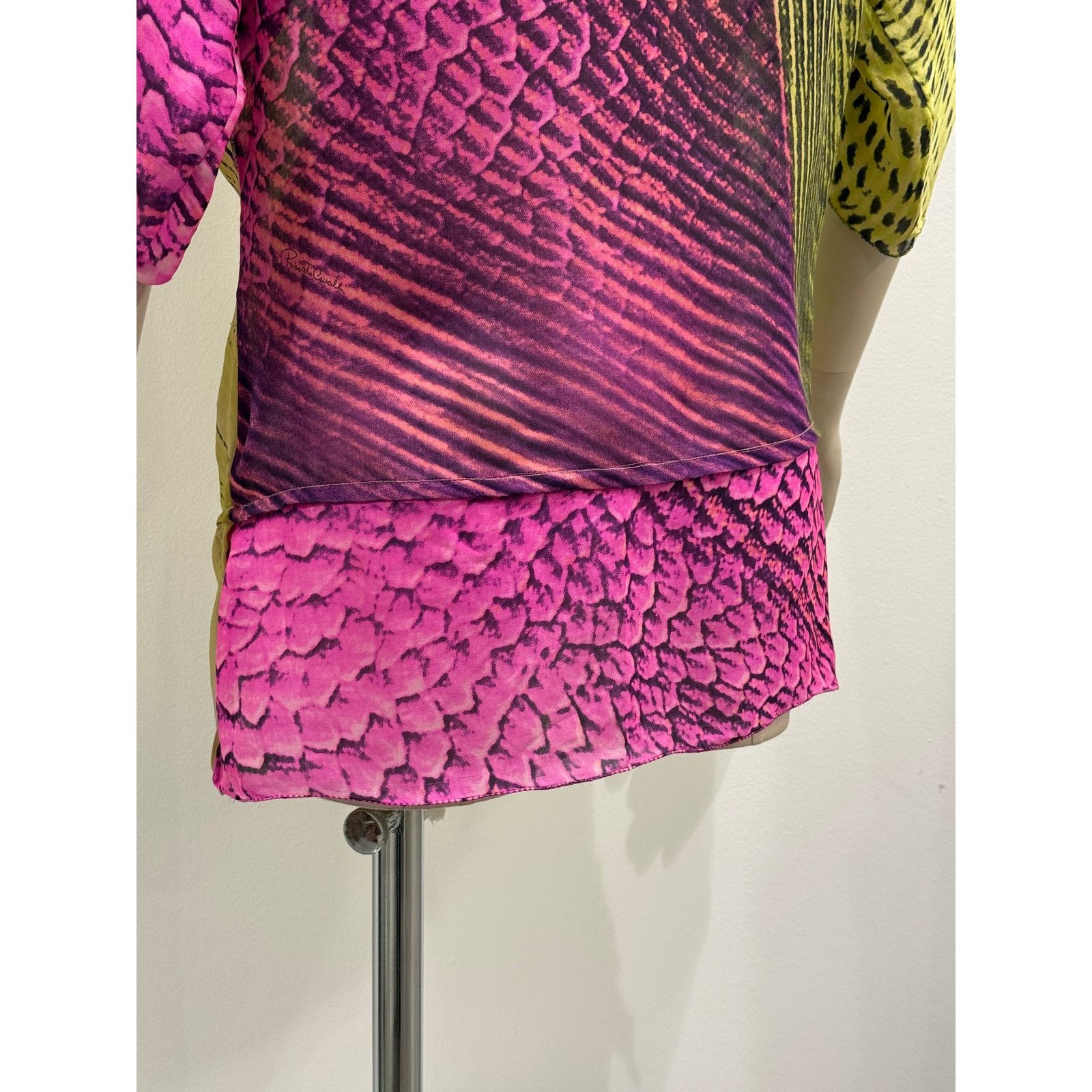 Roberto Cavalli S/S2001 Roberto Cavalli psychedelic illusion blouse dress Size S / US 4 / IT 40 - 9 Thumbnail