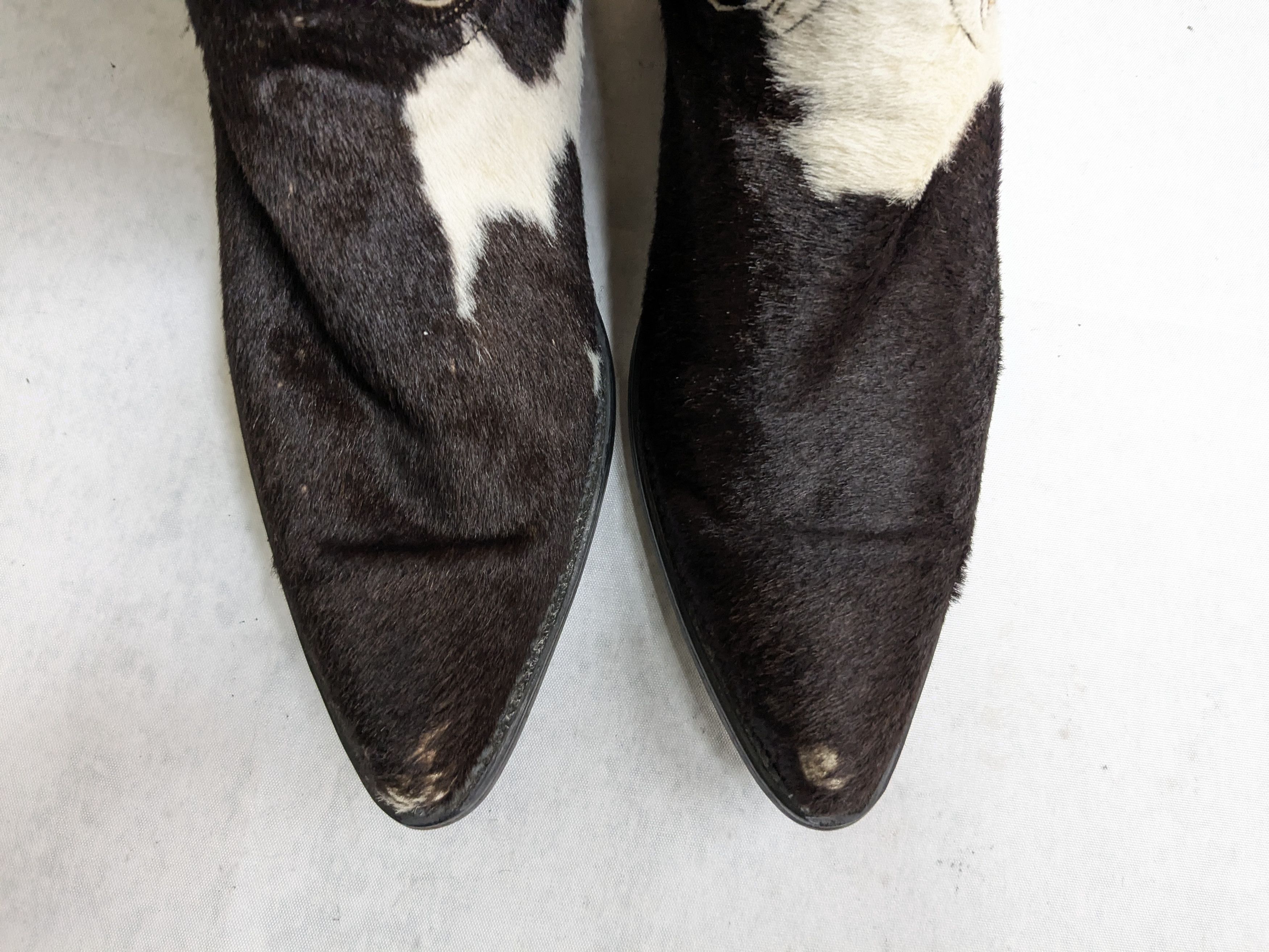Vintage Vintage Cowboy Boots Calf Hair 9.5 D Black White Brown Size US 9.5 / EU 42-43 - 3 Thumbnail