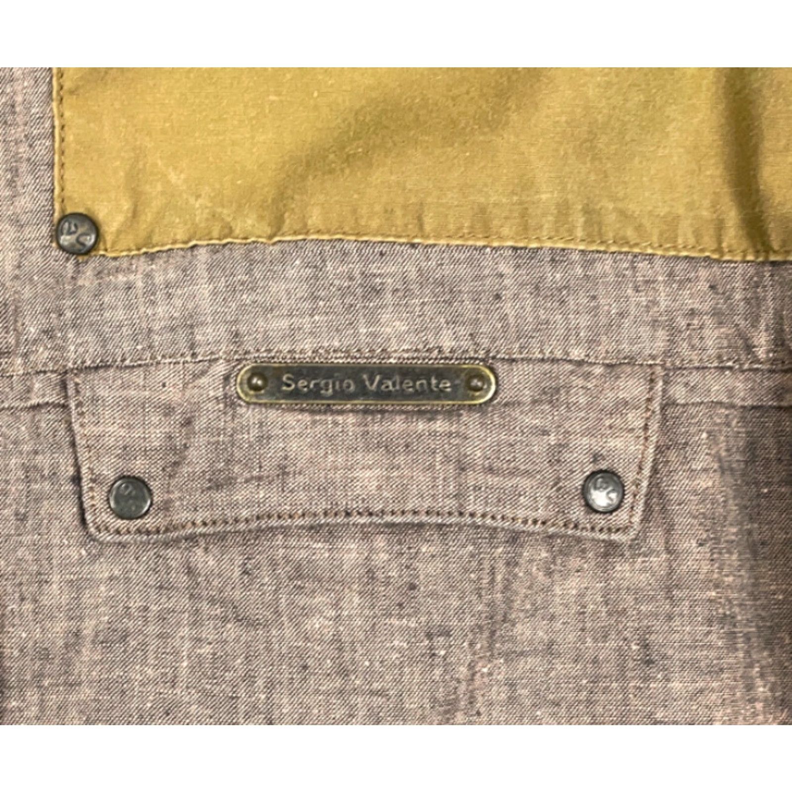 Vintage VTG 90s Brown Lightweight Hunting Shirt Sergio Valente Mens Small Button-Down Chest Pockets Collared Elbow Patches Cotton-Blend Size US S / EU 44-46 / 1 - 4 Thumbnail