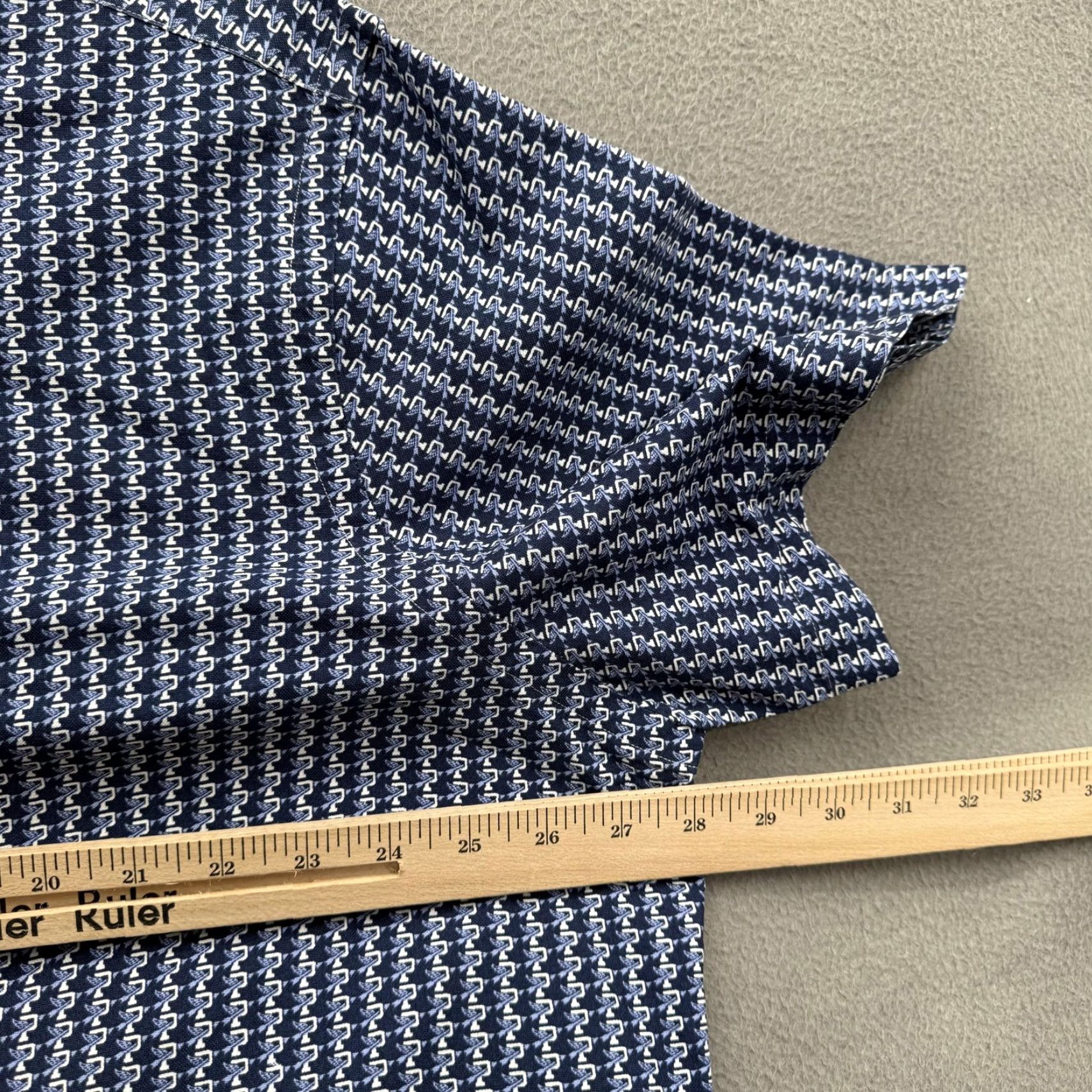 Ralph Lauren Ralph Lauren Shirt Mens 2XL Blue White Classic Fit Short Sleeve Cotton Patterned Geometric Button-Down Shirt Size US XXL / EU 58 / 5 - 4 Thumbnail