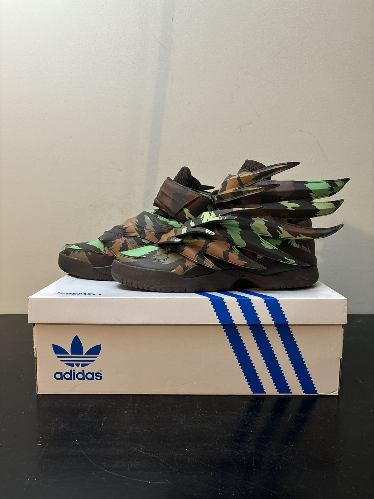 Adidas × Jeremy Scott adidas JS Jeremy Scott Wings 3.0 Sauvage Camo Print Size US 13 / EU 46 - 1 Thumbnail