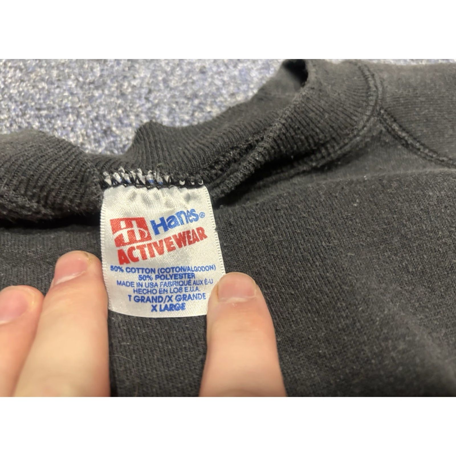 Hanes VINTAGE Hanes Sweatshirt Mens M Black Raglan Pullover Crew Neck USA 80s O5 Size US M / EU 48-50 / 2 - 2 Thumbnail