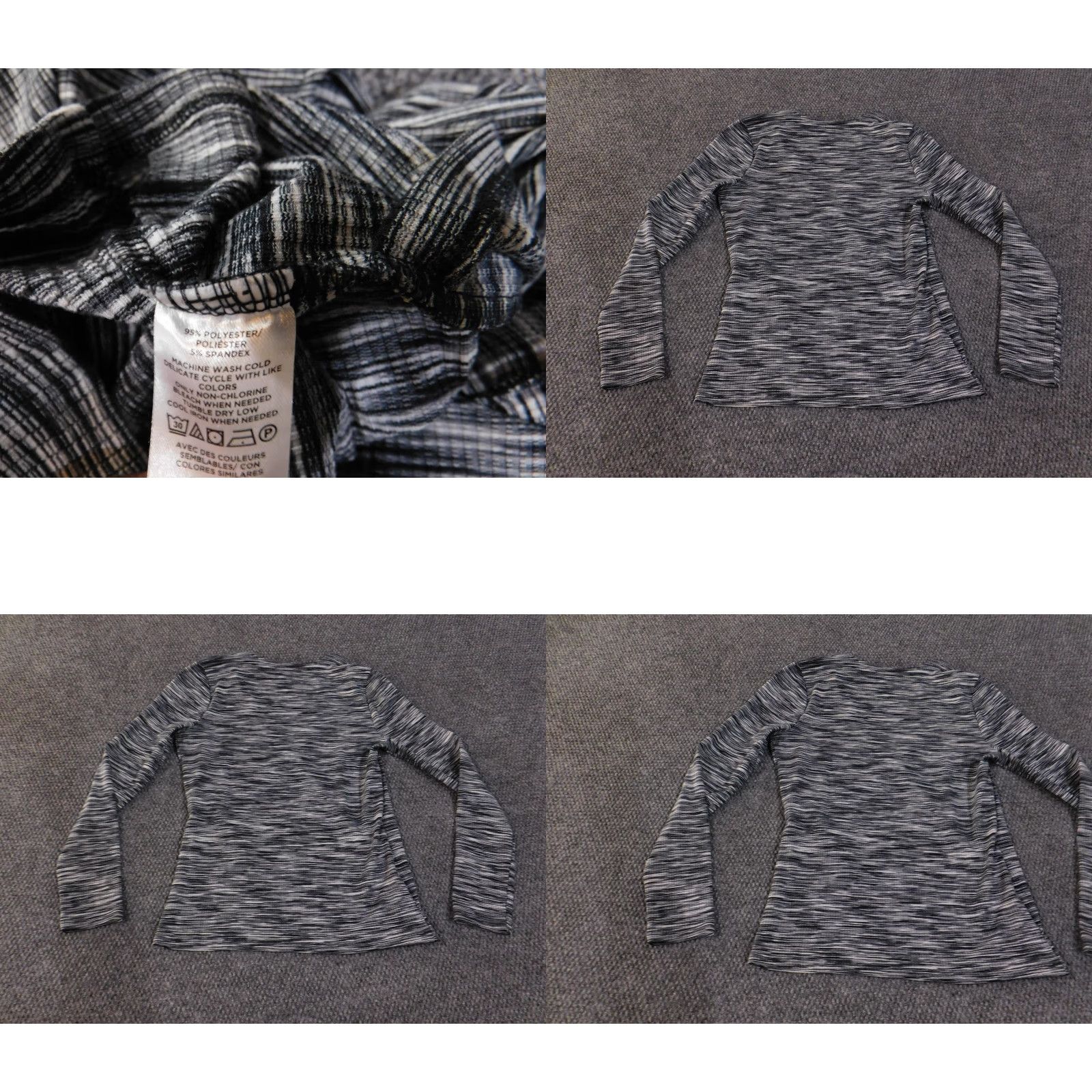 Loft LOFT Outlet Shirt Womens M Black Gray Space Dye Surplice Wrap V-Neck Stretch T-Shirt Women Size M / US 6-8 / IT 42-44 - 8 Thumbnail