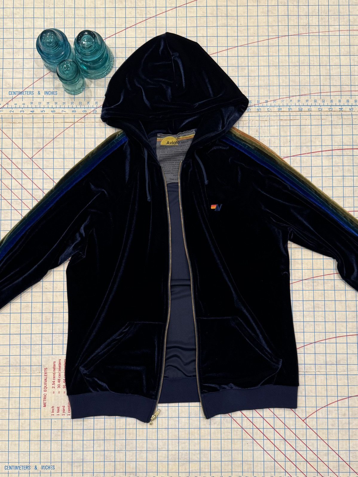Aviator Nation Aviator Nation Blue Velvet Collection Velour Full Zip Hoodie Size XL / US 12-14 / IT 48-50 - 4 Thumbnail