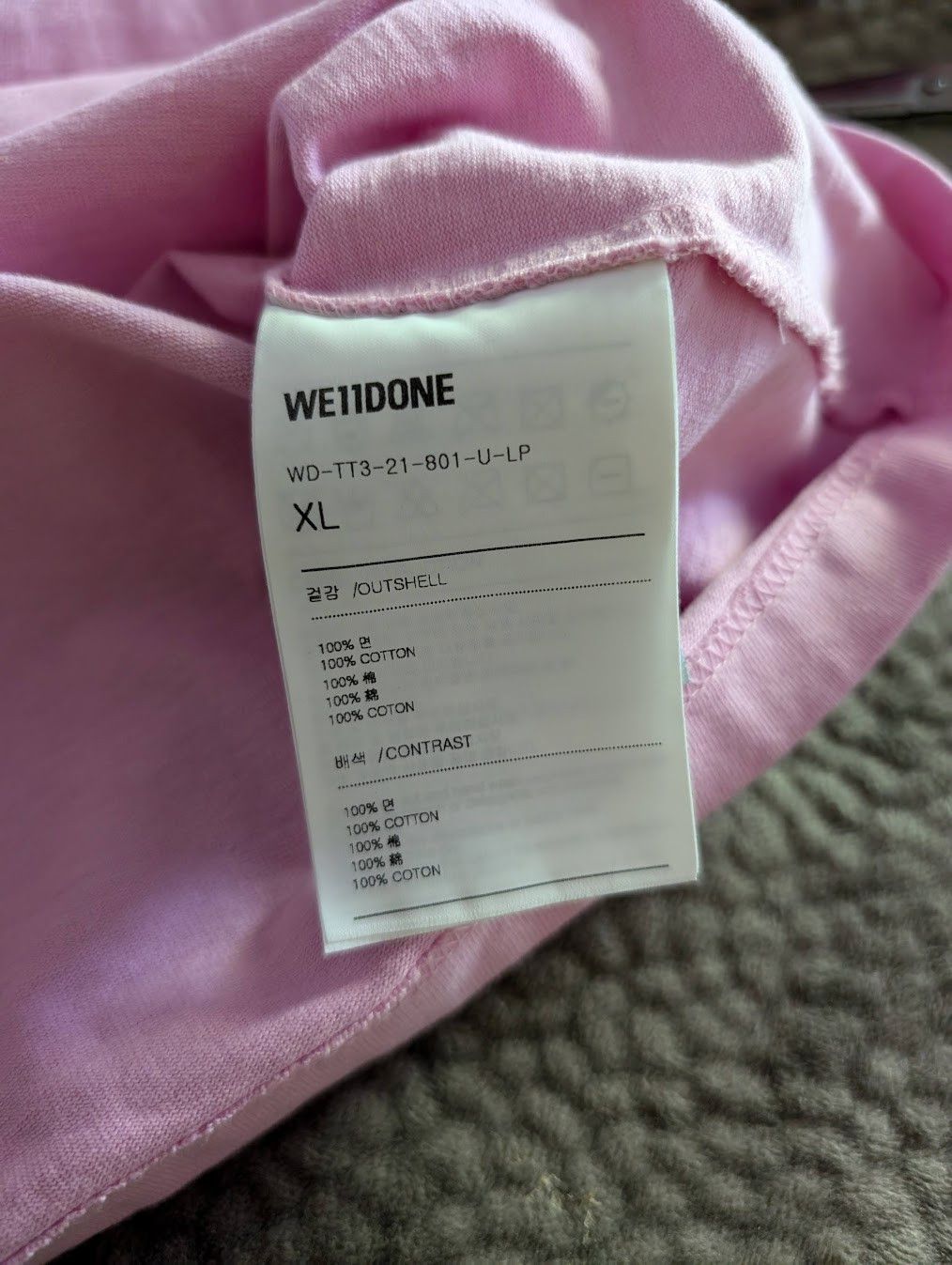 WE11DONE We11Done Pink Oversized Multiple Logo T Shirt Size US XL / EU 56 / 4 - 6 Thumbnail