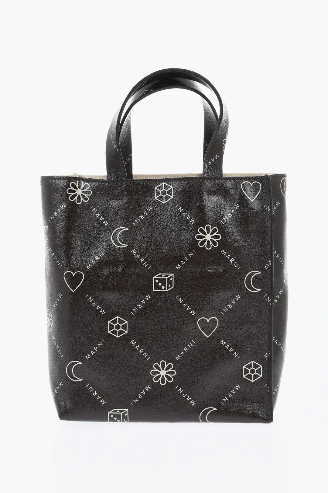 Marni og1mm0326 Size: OS / Mini Leather Tote Bag in Brown Size ONE SIZE - 1 Thumbnail
