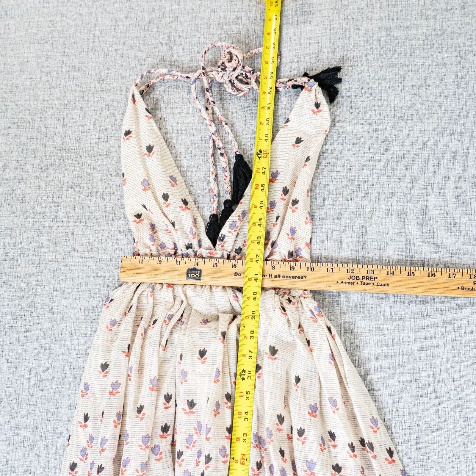 LoveShackFancy Love Shack Fancy Floral Halter Maxi Dress Boho Open Back 0 Size XS / US 0-2 / IT 36-38 - 7 Thumbnail