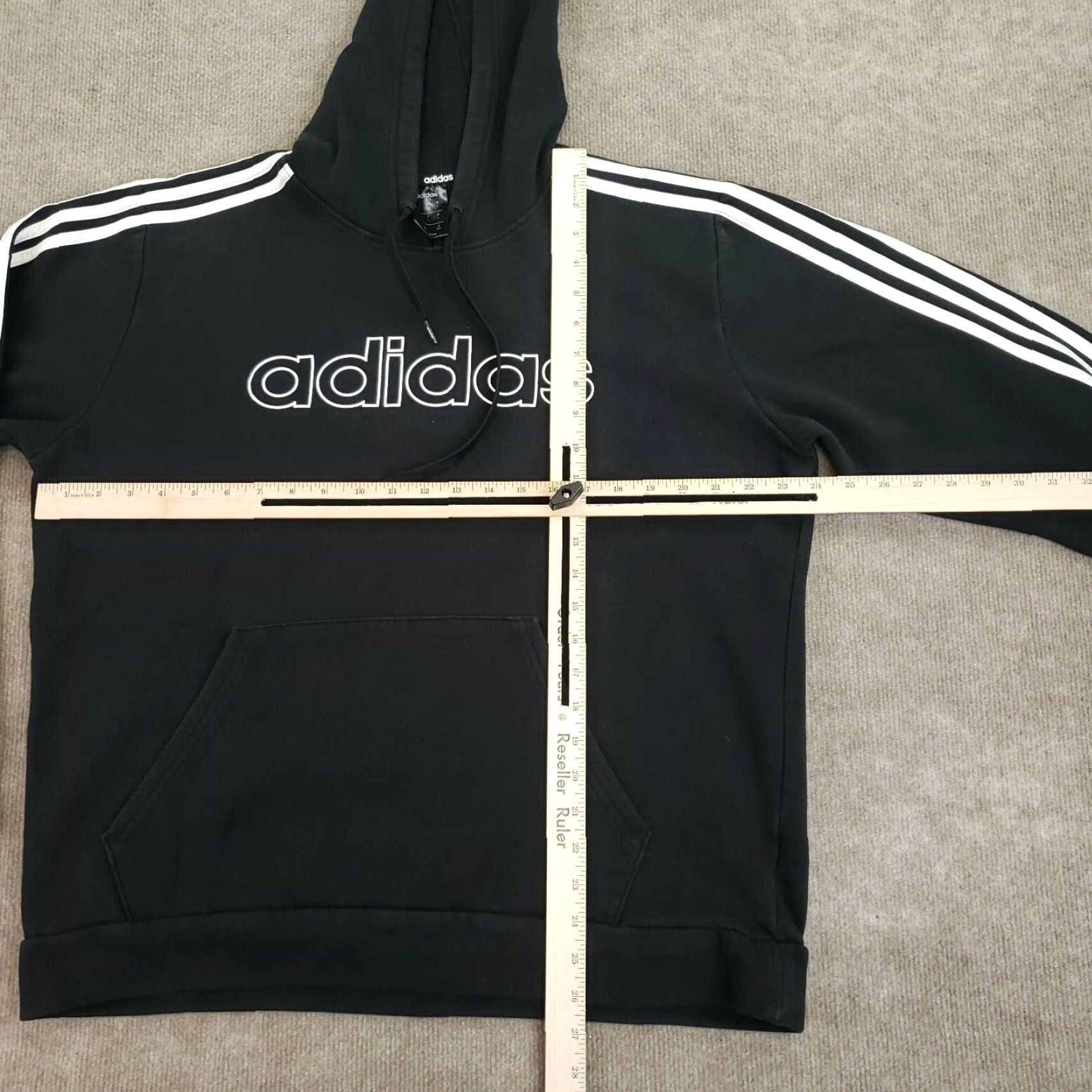 Adidas Adidas Hoodie Mens Large Black Stripes Hooded Long Sleeve Shirt Size US L / EU 52-54 / 3 - 2 Thumbnail