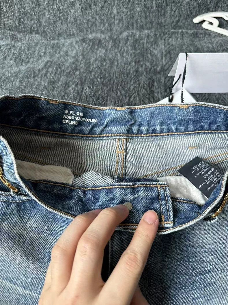 Celine Celine Jane Denim Pants with Gold Buckle Size US 26 / EU 42 - 5 Thumbnail