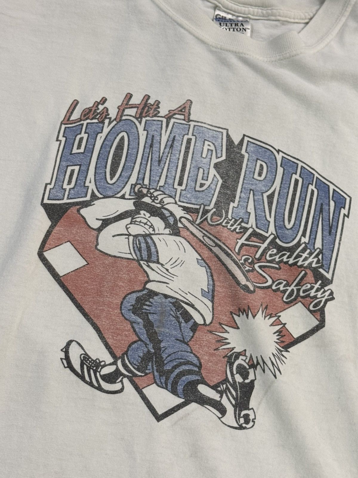 Vintage Vintage Destroyed " Home Run " Baseball Cartoon Tee XL Size US XL / EU 56 / 4 - 4 Thumbnail