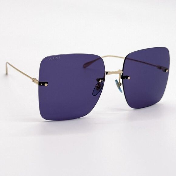 Gucci NEW GUCCI SUNGLASSES GG1147S 004 GOLD/BLUE WOMEN EYEWEAR Size ONE SIZE - 8 Thumbnail