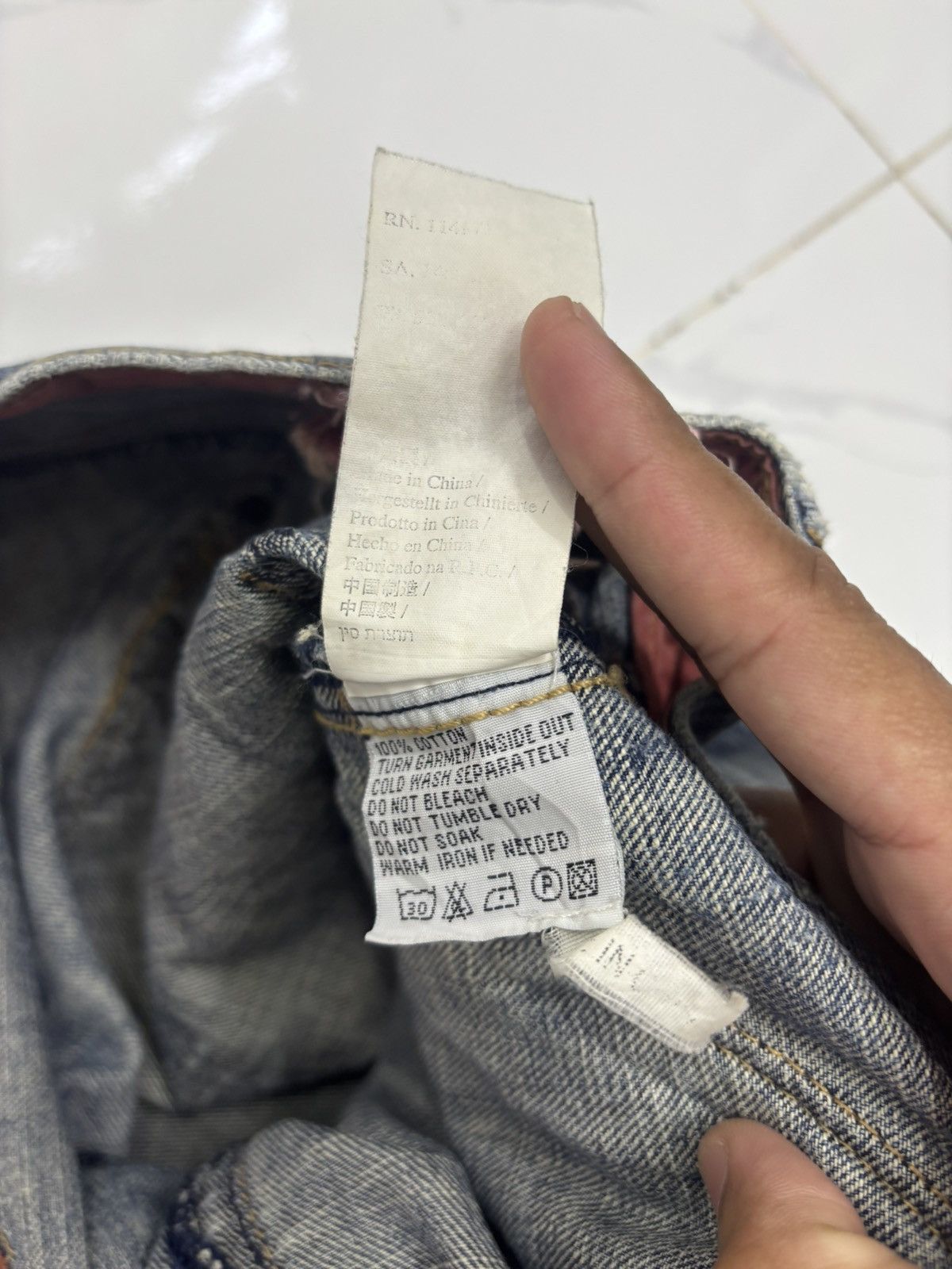 If Six Was Nine 🔥RARE TOUGH JEANS SMITH BAGGY JEANS DISTRESSED DENIM Size US 36 / EU 52 - 15 Thumbnail