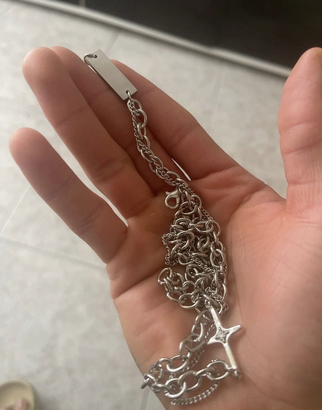 Jewelry Punk Double Layer Cross Chain Necklace Size ONE SIZE - 4 Thumbnail