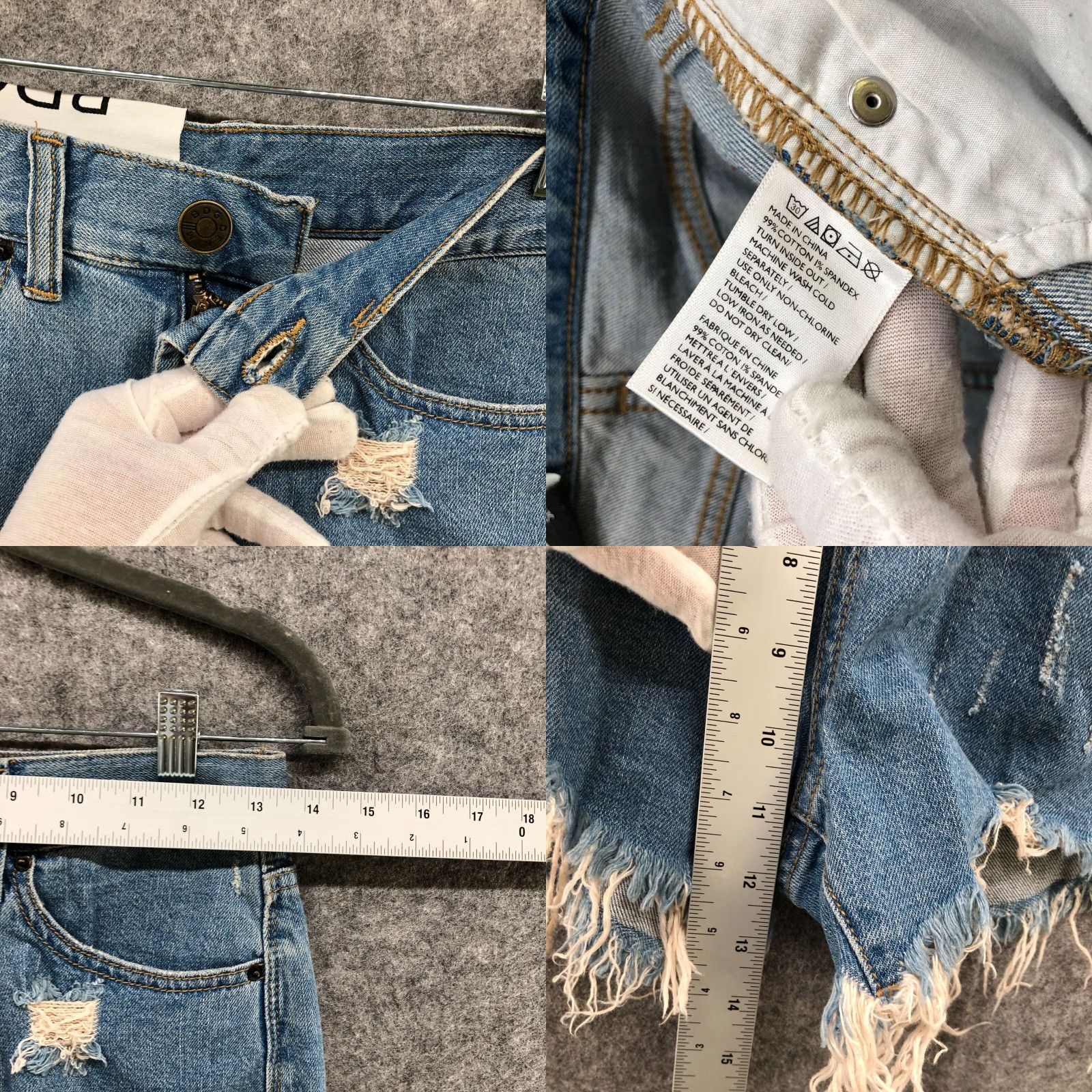 Urban Outfitters BDG High Rise Distressed Cut-Off Denim Shorts Womens 25 Blue Festival Size 42" / US 20 - 8 Thumbnail