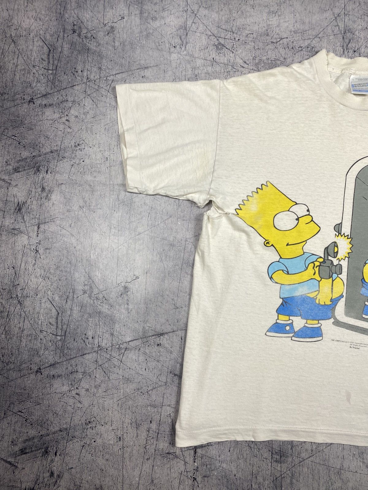 Fruit Of The Loom Vtg 1997 Bart Simpson Screen Stars Extreme Distressed Tee Size US L / EU 52-54 / 3 - 3 Thumbnail