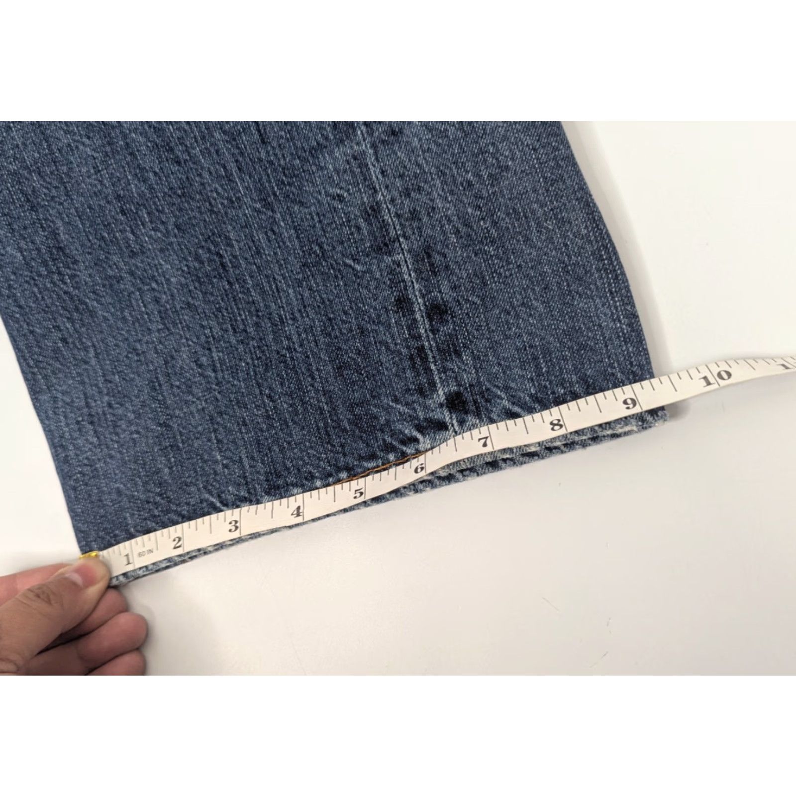 Denime AG Adriano Goldschmied The Protege Jeans Mens Straight Denim 40x32 Blue Distressed 5-Pocket Slim Fit N/A Size US 40 / EU 56 - 7 Thumbnail