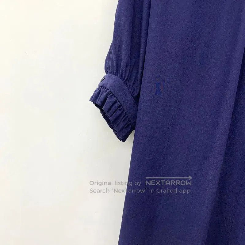 Louis Vuitton Louis Vuitton Women's Silk Dress in Deep Blue . Size S / US 4 / IT 40 - 4 Thumbnail