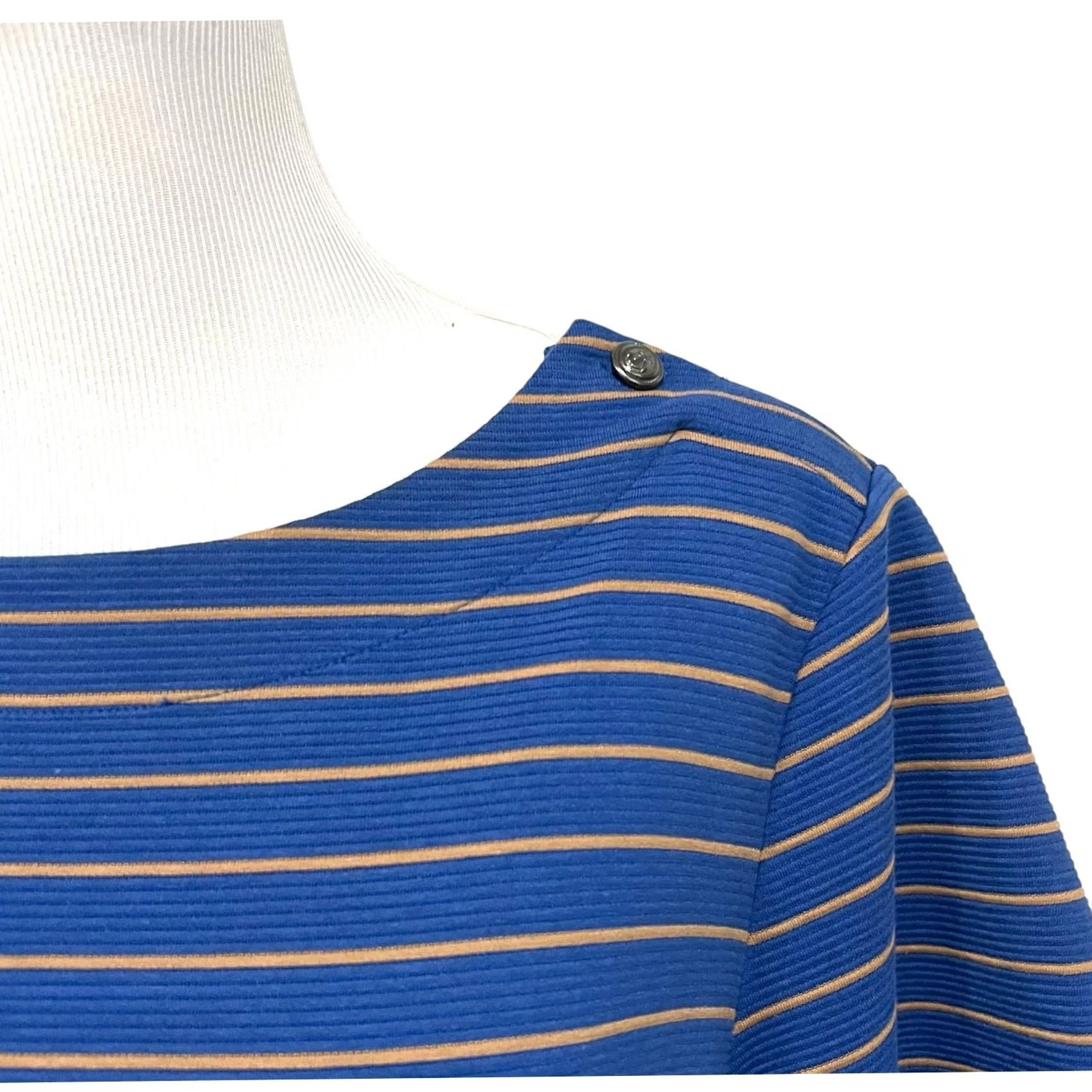 Lands' End Lands' End Dress Womens Plus 1X Tee Shirt Shift Striped Pockets Coastal Nautical Shirt Dress Knee Length Boat Neck Short Sleeve Womens Size XL / US 12-14 / IT 48-50 - 2 Thumbnail