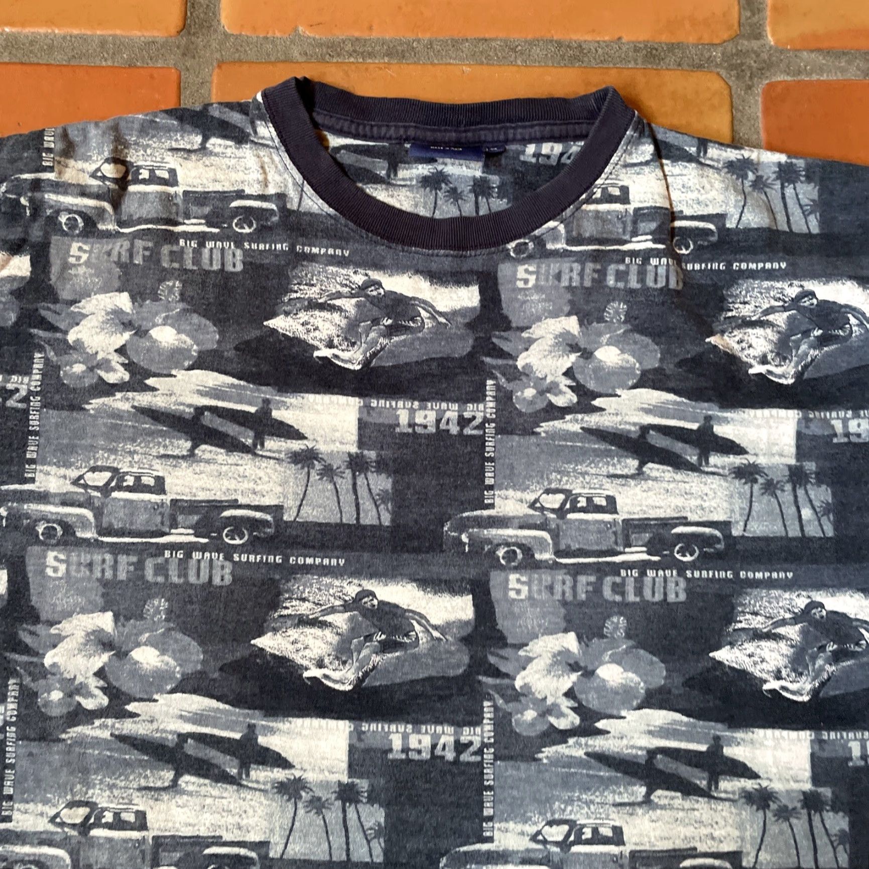 Sideout VINTAGE Side Out Shirt Mens Medium Blue Graphic Print 1942 Surf Club Logo 90s Hipster USA Sports Size US M / EU 48-50 / 2 - 2 Thumbnail