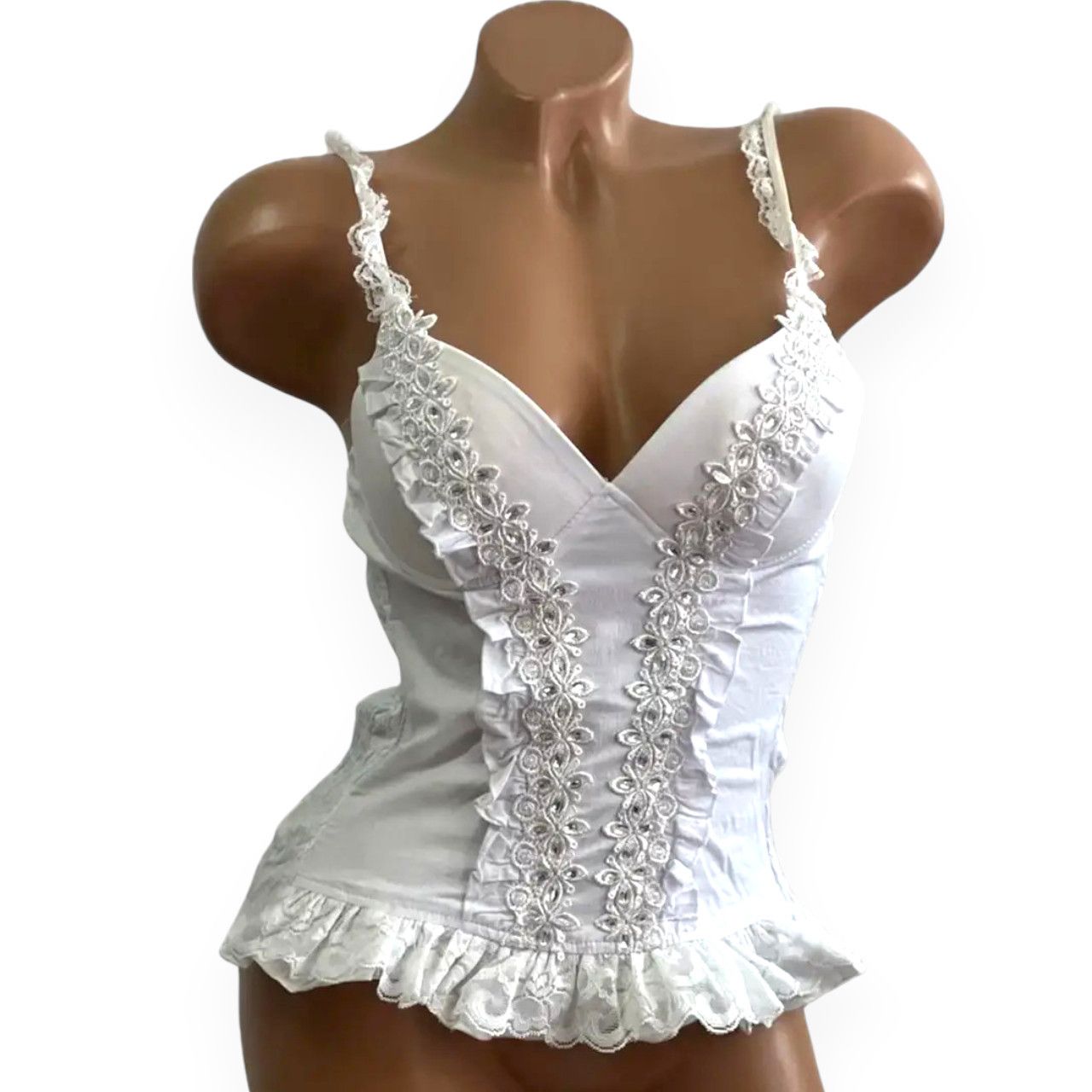 Japanese Brand Ruffled camisole sz S Corset Bustier Size S / US 4 / IT 40 - 1 Thumbnail