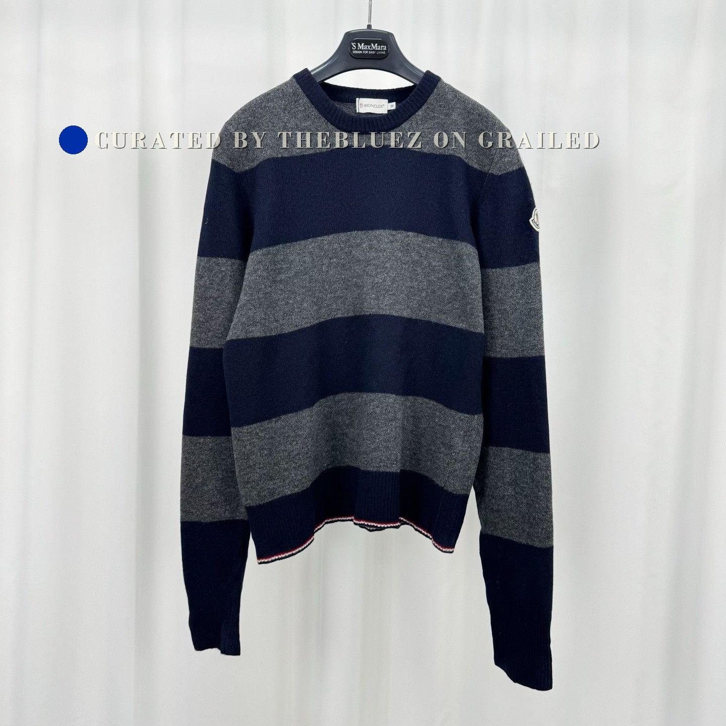 Moncler Moncler Embroidered Logo Striped Knit Sweater Size US M / EU 48-50 / 2 - 1 Thumbnail