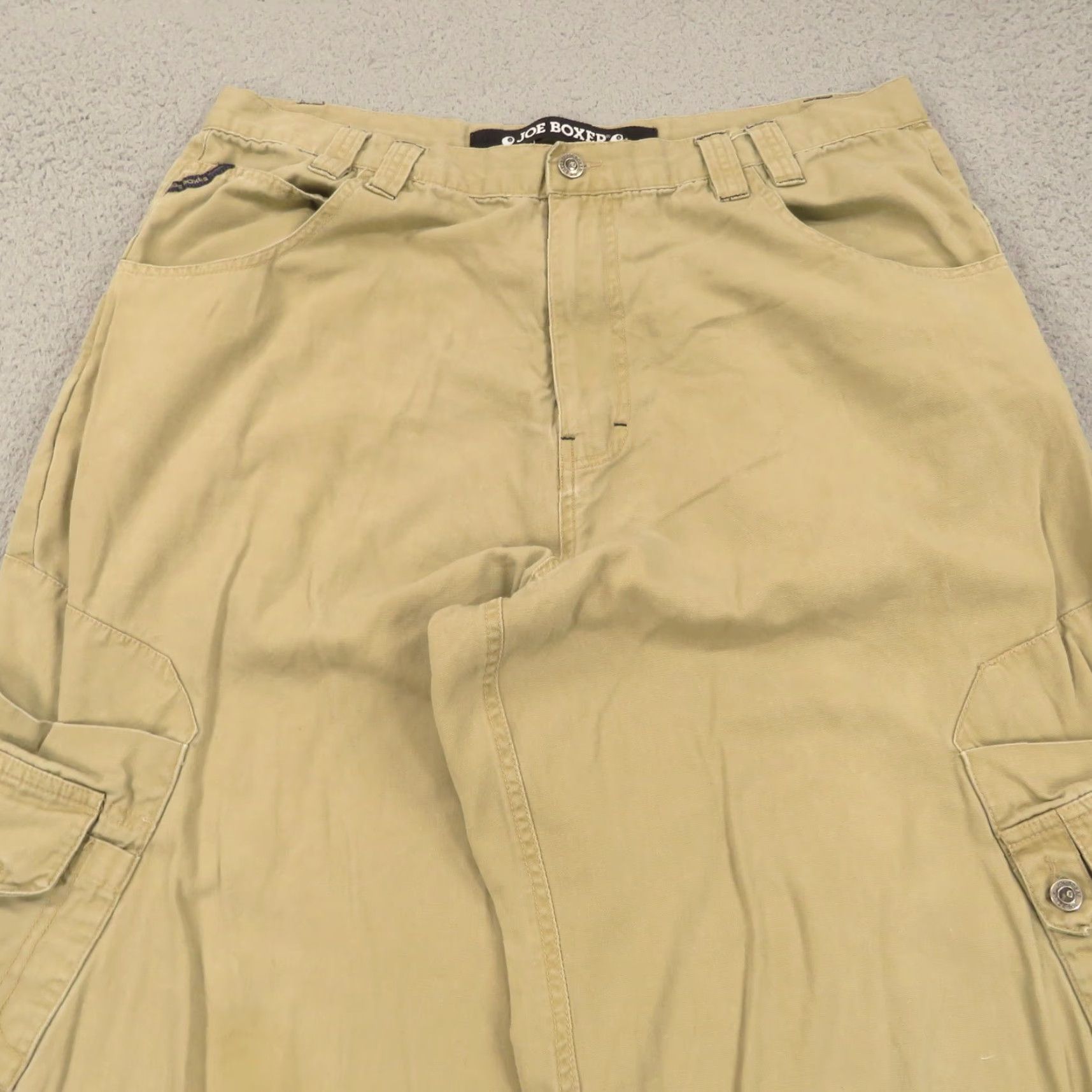Joe Boxer VINTAGE Baggy Cargo Pants Mens 38 Y2K 30 in Inseam 11" Leg Opening 5-Pocket Canvas Cotton Joe Boxer Beige Slim Relaxed Size US 38 / EU 54 - 7 Thumbnail