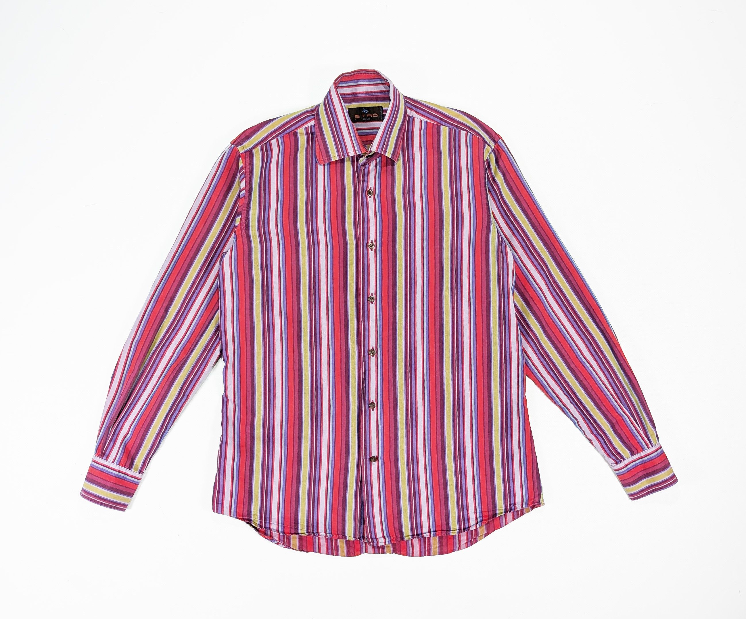 Etro ETRO Milano Multicolor Cotton Silk Striped Shirt Size 39 Size US M / EU 48-50 / 2 - 1 Thumbnail